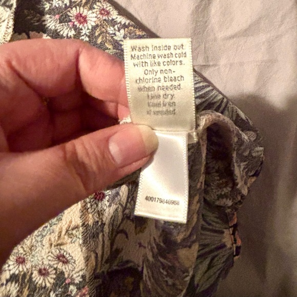 LC Lauren Conrad Floral Print Dress Black Peter Pan Collar Size 6 Cottagecore - Picture 5 of 5